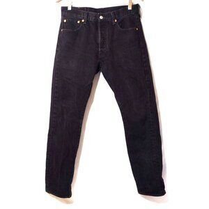 Levis Jeans Mens 30x32 Black Denim 501 XX Straight Button Fly
